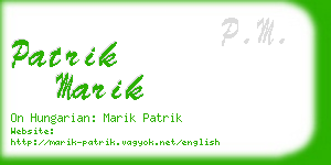 patrik marik business card